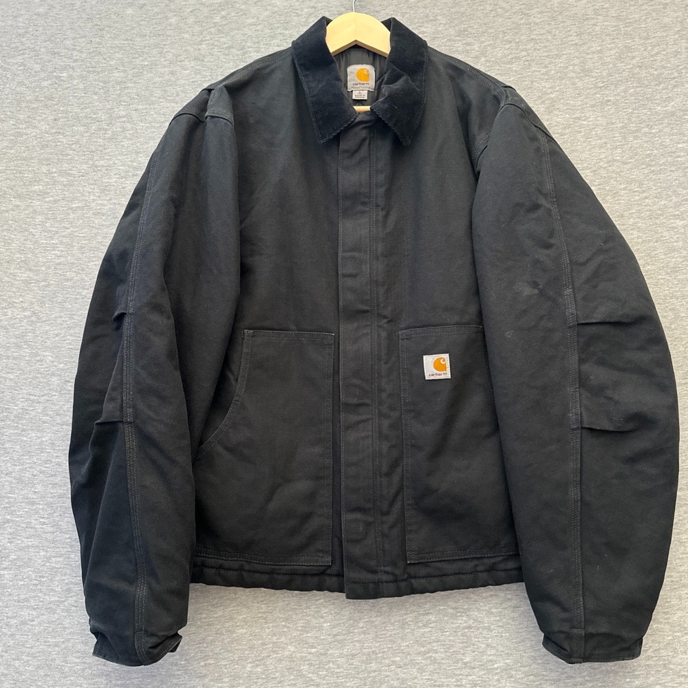 Carhartt J002 Duck Traditional Arctic Quilt-Lined Jacket Size Tall L Black